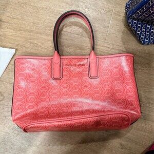 Michael Kors Jodie Small Tote Bag Womens Pink Grapefruit MK Logo Monogram